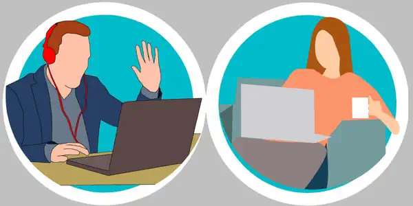 A person using Google Chat to communicate with someone they met online